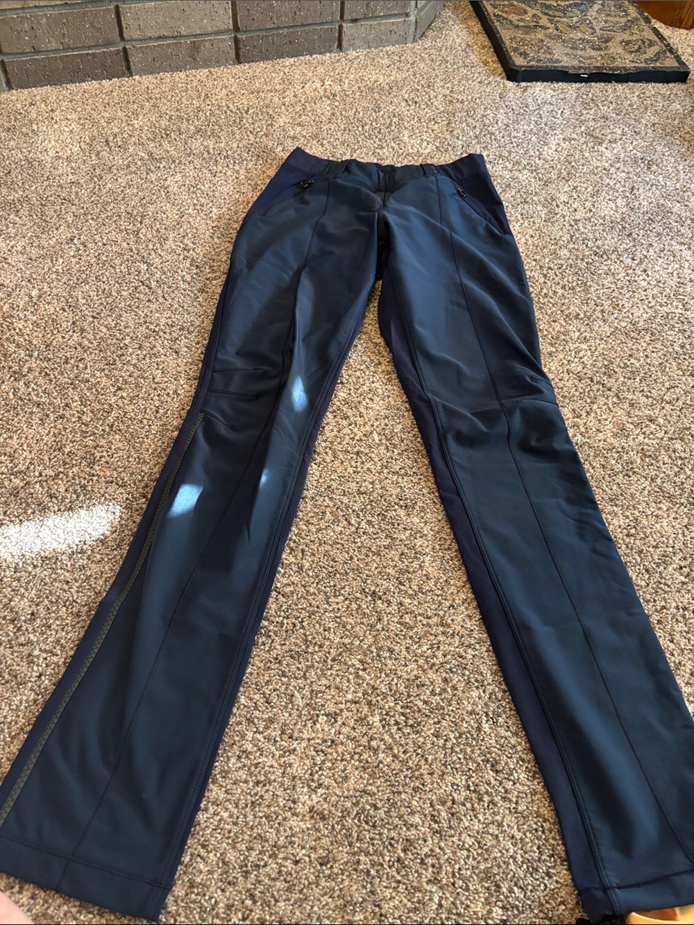 lululemon athletica Black Track Pants with Navy Side Panels
